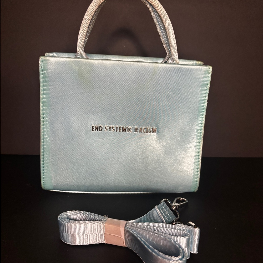 Brandon Blackwood "End Systemic Racism" ESR Tote - Baby Blue Satin